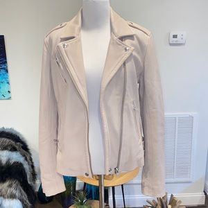 IRO Cropped Leather Moto Jacket